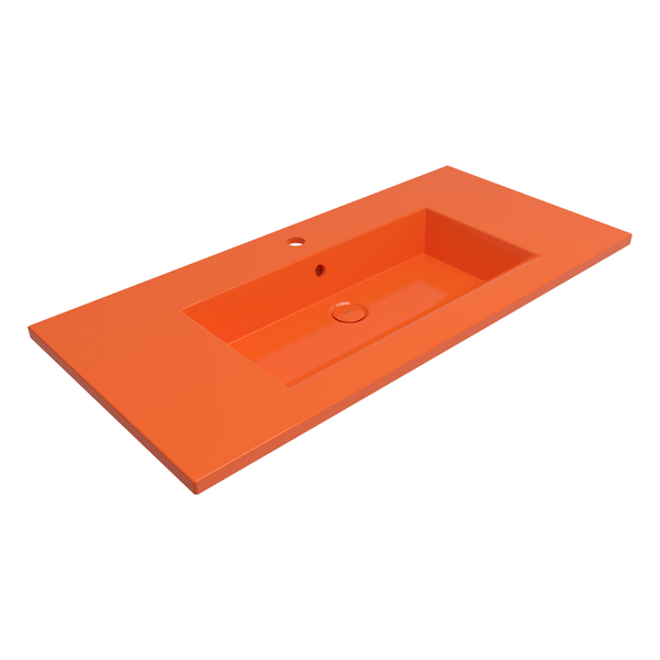 Bocchi Milano Etajerli̇ Lavabo 100 Cm - Parlak Turuncu - 1105-012-0126