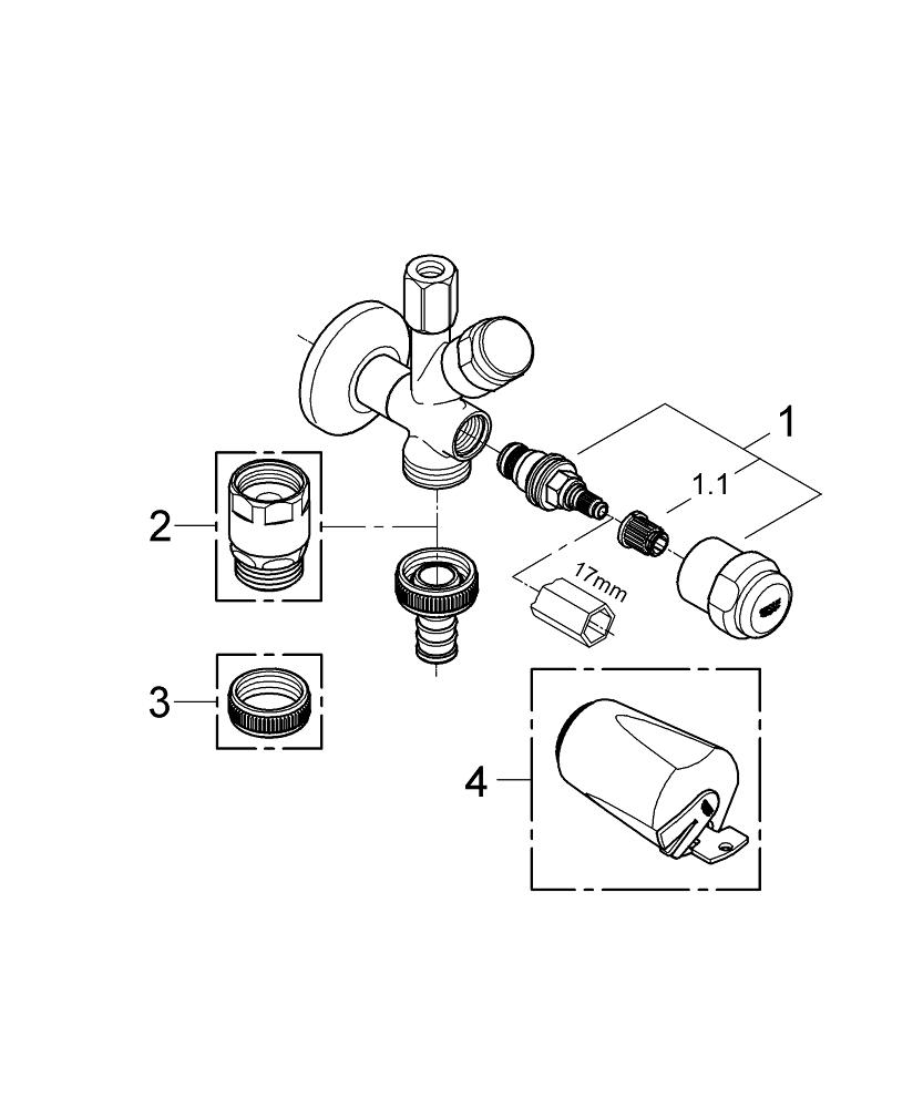 Grohe Bulaşık Makinaları Ve Eviye Bataryaları Için Çift Çıkışlı Musluk - 41073000