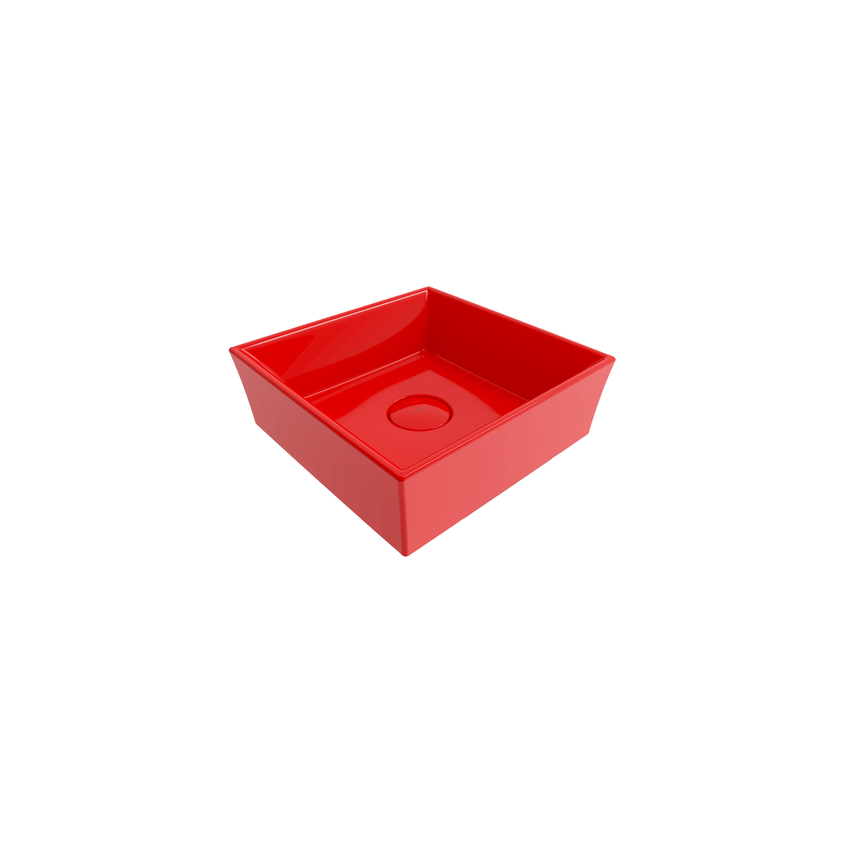 Bocchi Vessel Kare Lavabo 38x38 Cm - Parlak Kirmizi - 1173-019-0125
