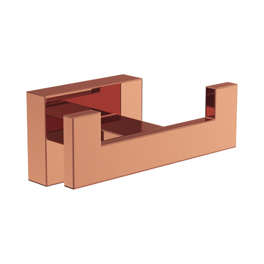 Prime double patère porte-peignoir rose