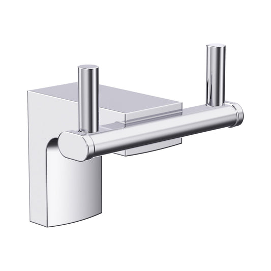 Porte-peignoir double à picots Viona finition chrome