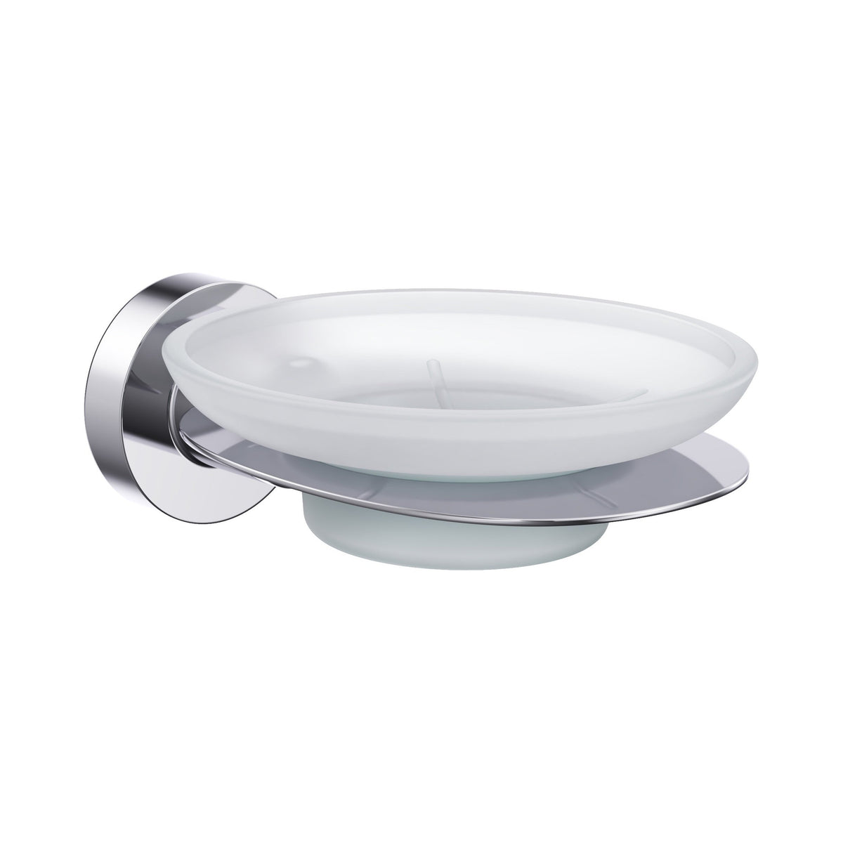 Porte-savon Master en verre dépoli chrome