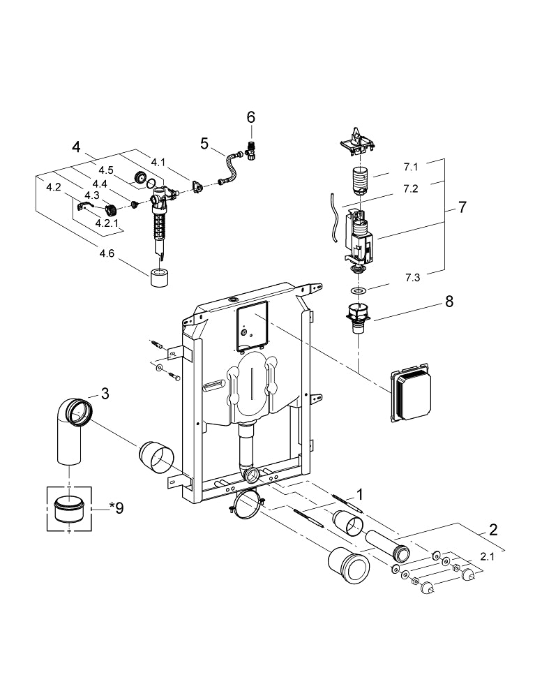 Grohe Uniset Gömme Rezervuar, 80 Mm - 38729000