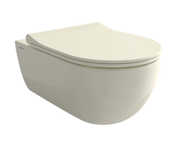 Bocchi V-tondo Rimless Asma Klozet - Taharet Borusuz - Parlak Bi̇sküvi̇ - 1416-014-0129