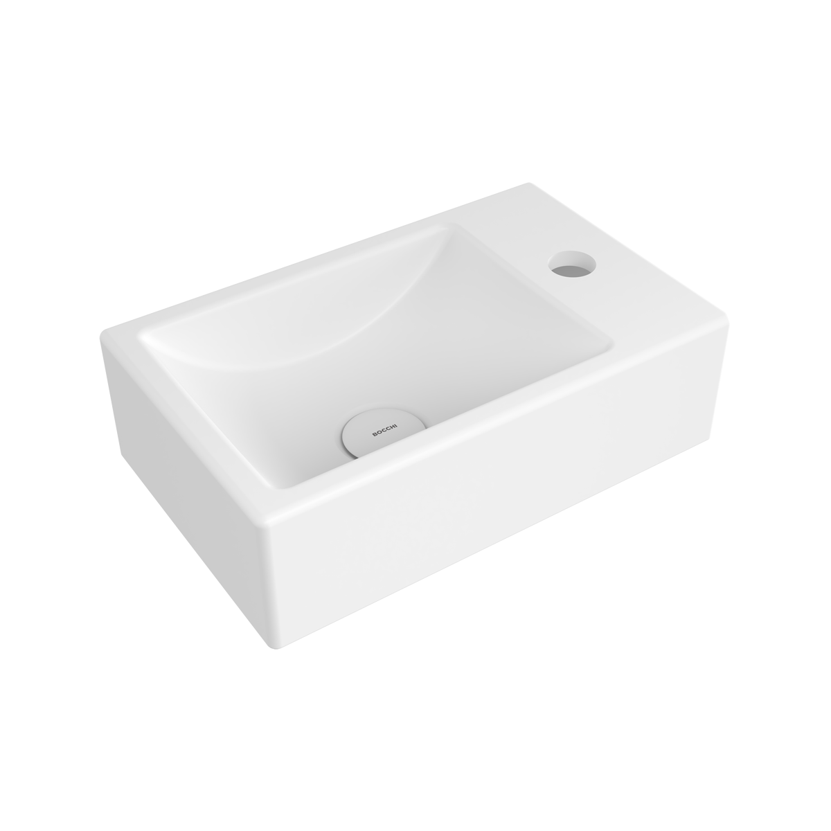 Bocchi Milano Dar Sağ Lavabo 37 Cm - Mat Beyaz - 1419-002-0126