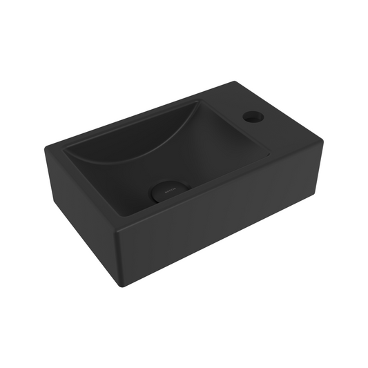 Bocchi Milano Dar Sağ Lavabo 37 Cm - Mat Si̇yah - 1419-004-0126