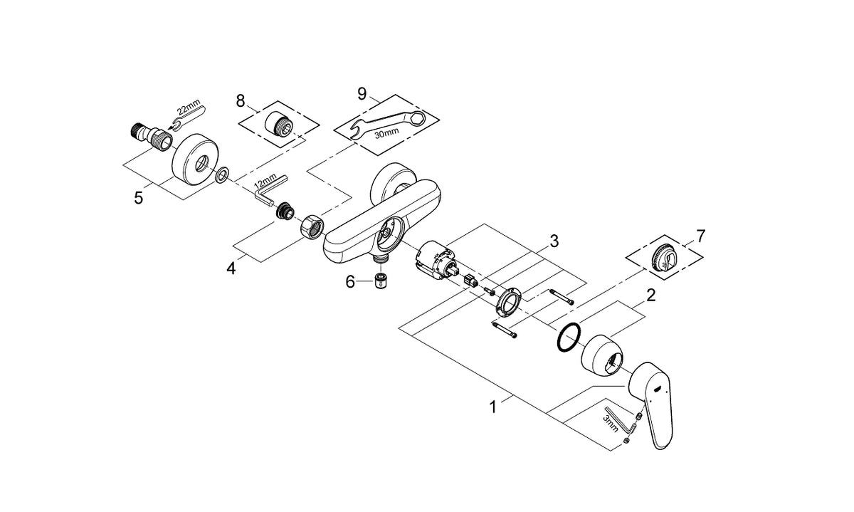 Grohe Eurodisc  Cosmopolitan Tek Kumandalı Duş Bataryası - 33569002