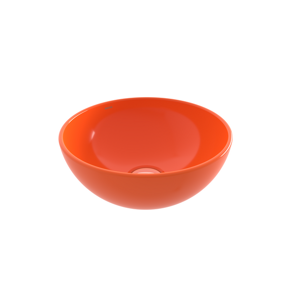 Bocchi Sottile Slim Line Tezgah Üstü Yuvarlak 26cm. Lavabo - Parlak Turuncu - 1471-012-0125