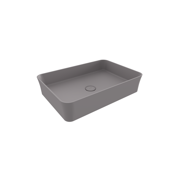 Bocchi Sottile Slim Line Tezgah Üstü Di̇kdörtgen 55X38cm. Lavabo - Mat Gri̇ - 1476-006-0125