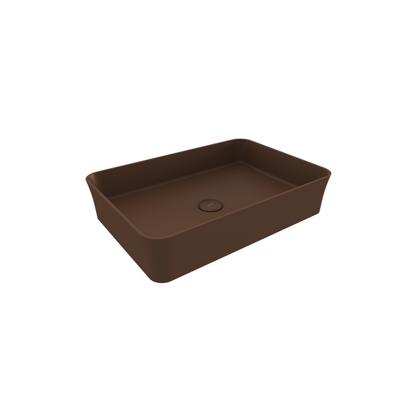 Bocchi Sottile Slim Line Tezgah Üstü Di̇kdörtgen 55X38cm. Lavabo - Mat Kahve - 1476-025-0125