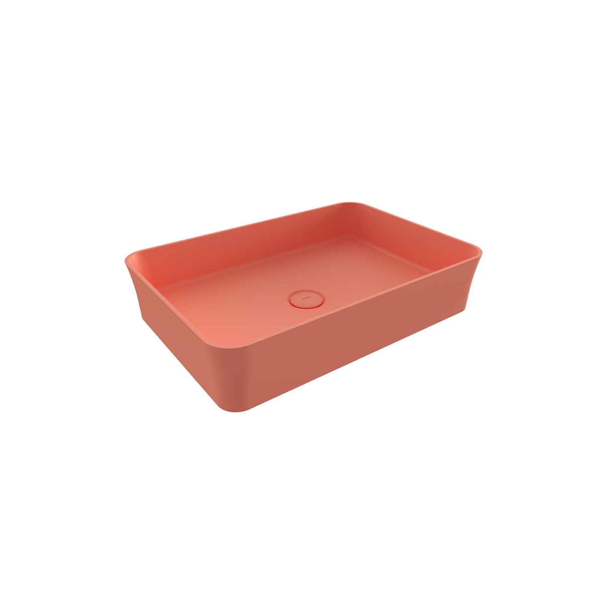 Bocchi Sottile Slim Line Tezgah Üstü Di̇kdörtgen 55X38cm. Lavabo - Mat Somon - 1476-032-0125