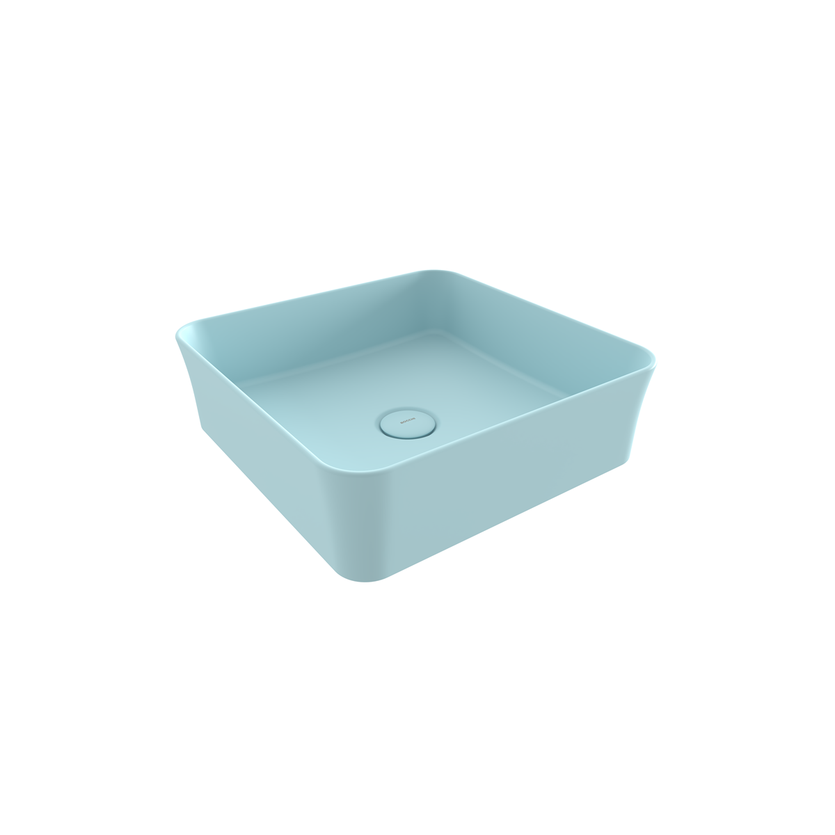Bocchi Sottile Slim Line Tezgah Üstü Kare 38X38cm. Lavabo - Mat Buz Mavi̇si̇ - 1477-029-0125