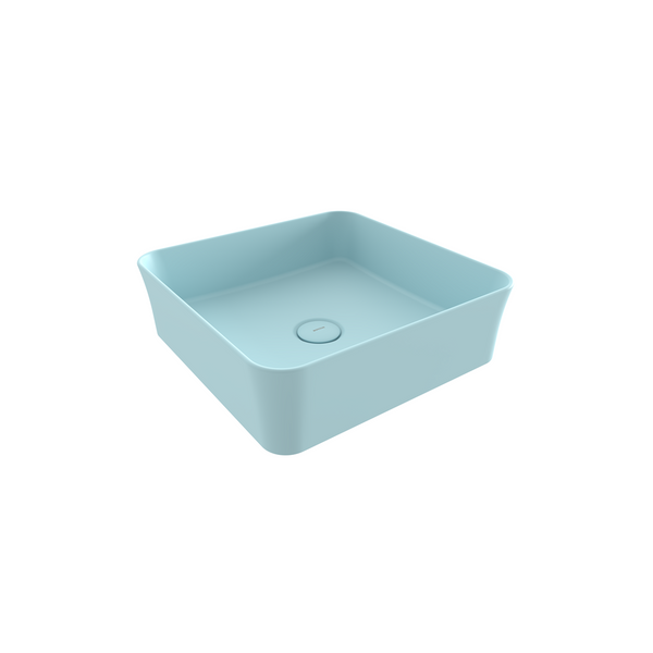 Bocchi Sottile Slim Line Tezgah Üstü Kare 38X38cm. Lavabo - Mat Buz Mavi̇si̇ - 1477-029-0125