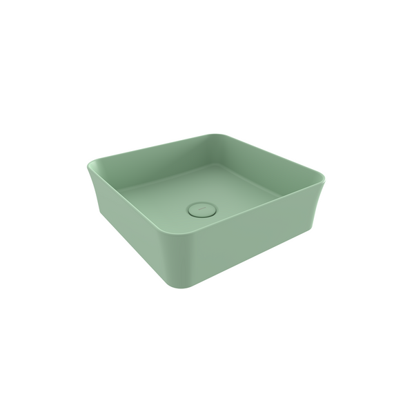 Bocchi Sottile Slim Line Tezgah Üstü Kare 38X38cm. Lavabo - Mat Mi̇nt Yeşi̇li̇ - 1477-033-0125