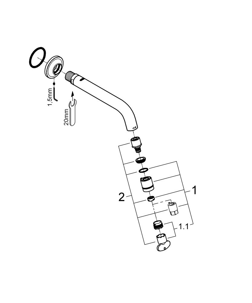 Grohe Universal duvardan musluk  D N15 - 20203000
