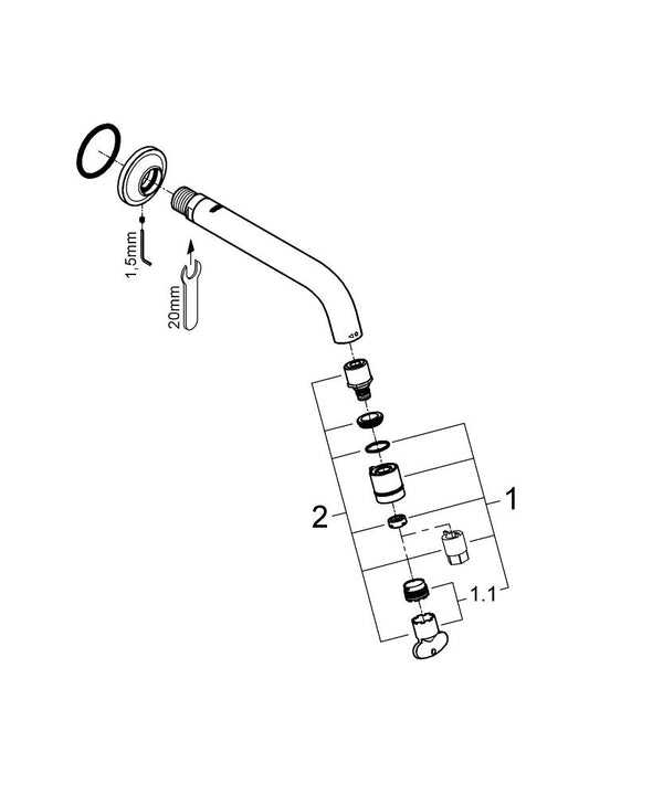 Grohe Universal duvardan musluk  D N15 - 20203000