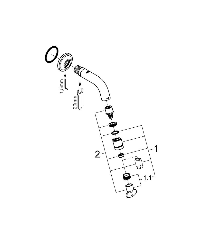 Grohe Universal duvardan musluk  D N15 - 20205000