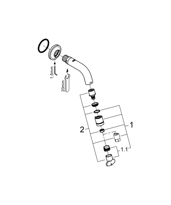 Grohe Universal duvardan musluk  D N15 - 20205000