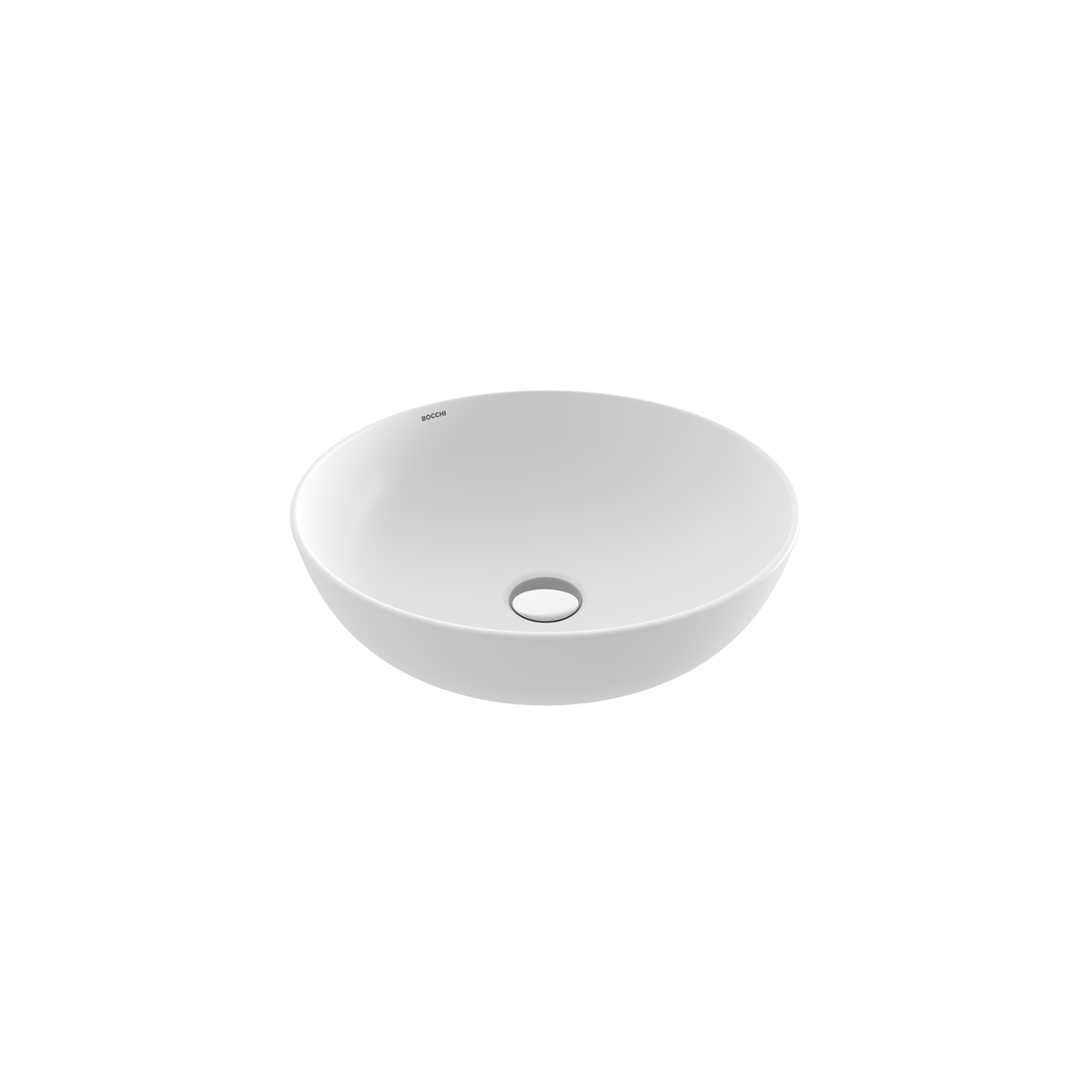 Bocchi Sottile Slim Line Tezgah Üstü Yuvarlak 38cm. Siğ Lavabo - Mat Beyaz - 1494-002-0125