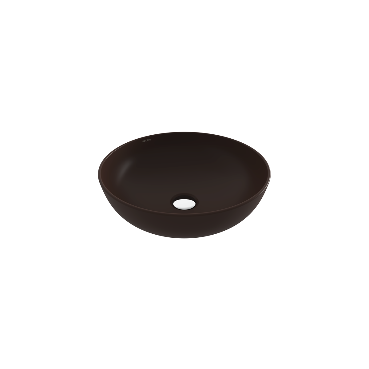 Bocchi Sottile Slim Line Tezgah Üstü Yuvarlak 38cm. Siğ Lavabo - Mat Kahve - 1494-025-0125
