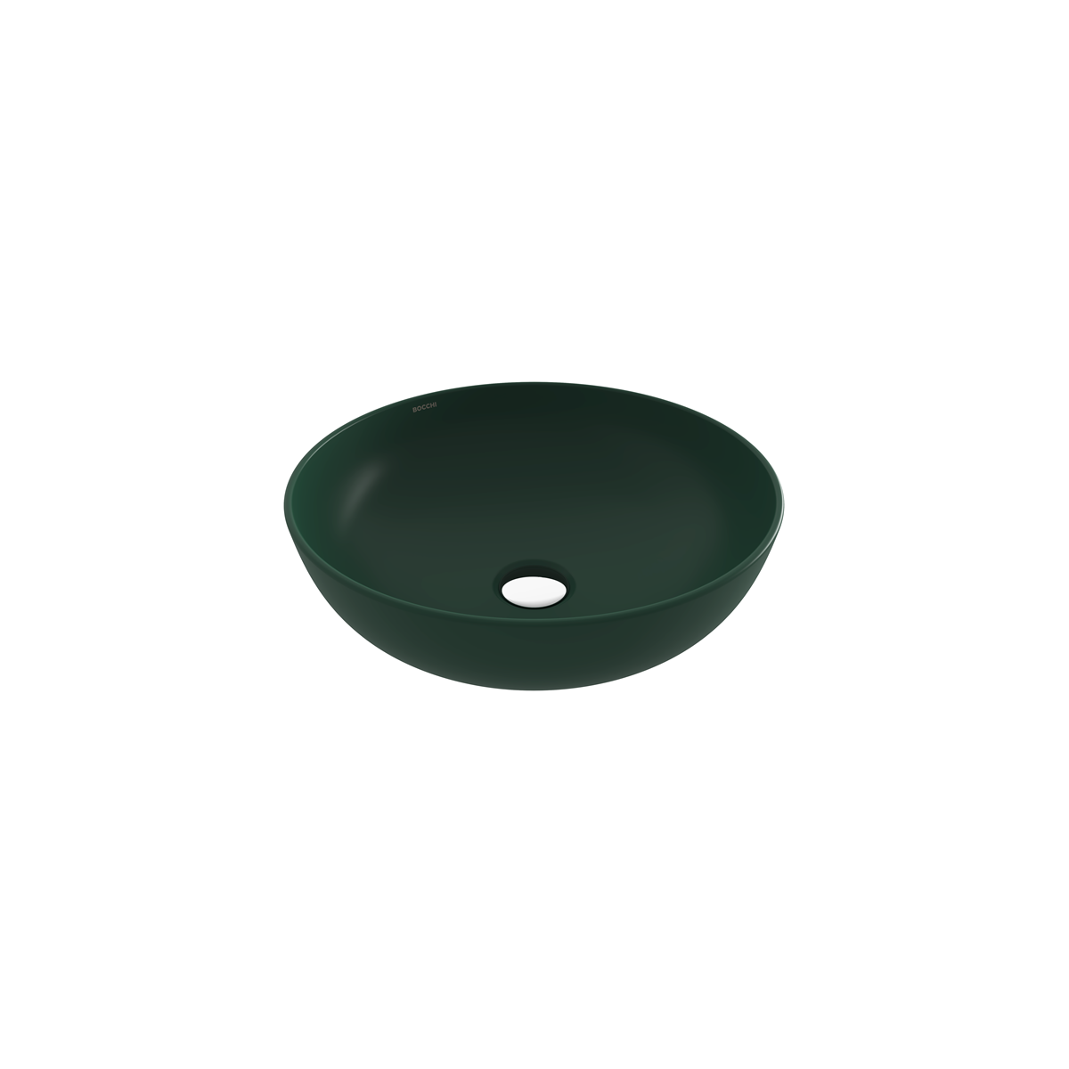 Bocchi Sottile Slim Line Tezgah Üstü Yuvarlak 38cm. Siğ Lavabo - Mat Yeşi̇l - 1494-027-0125