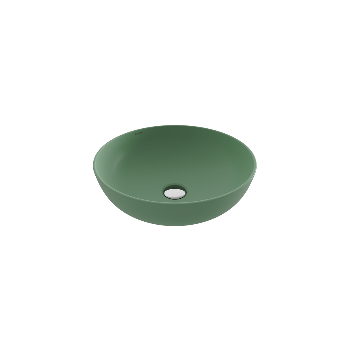 Bocchi Sottile Slim Line Tezgah Üstü Yuvarlak 38cm. Siğ Lavabo - Mat Mi̇nt Yeşi̇li̇ - 1494-033-0125