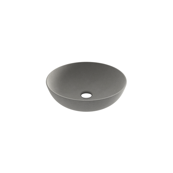 Bocchi Sottile Slim Line Tezgah Üstü Yuvarlak 38cm. Siğ Lavabo - Mat Beton - 1494-069-0125
