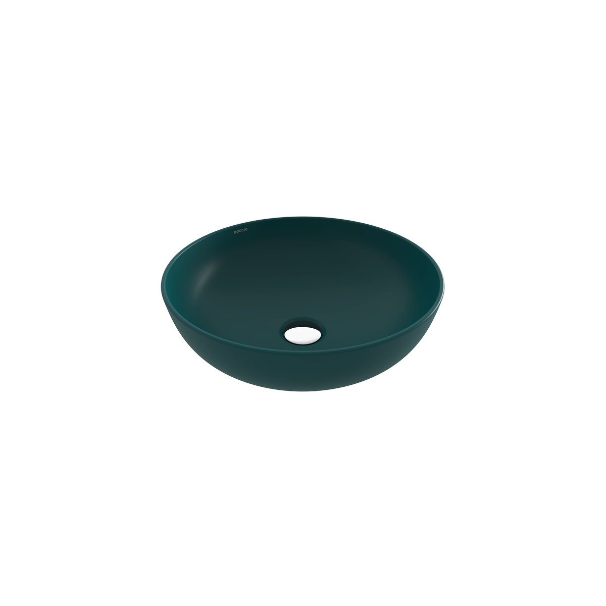 Bocchi Sottile Slim Line Tezgah Üstü Yuvarlak 38cm. Siğ Lavabo - Mat Petrol Mavi̇si̇ - 1494-071-0125
