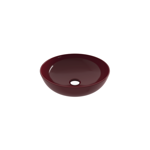 Bocchi Sottile Slim Line Tezgah Üstü Yuvarlak 38cm. Siğ Lavabo - Parlak Burgonya Bordosu - 1494-072-0125