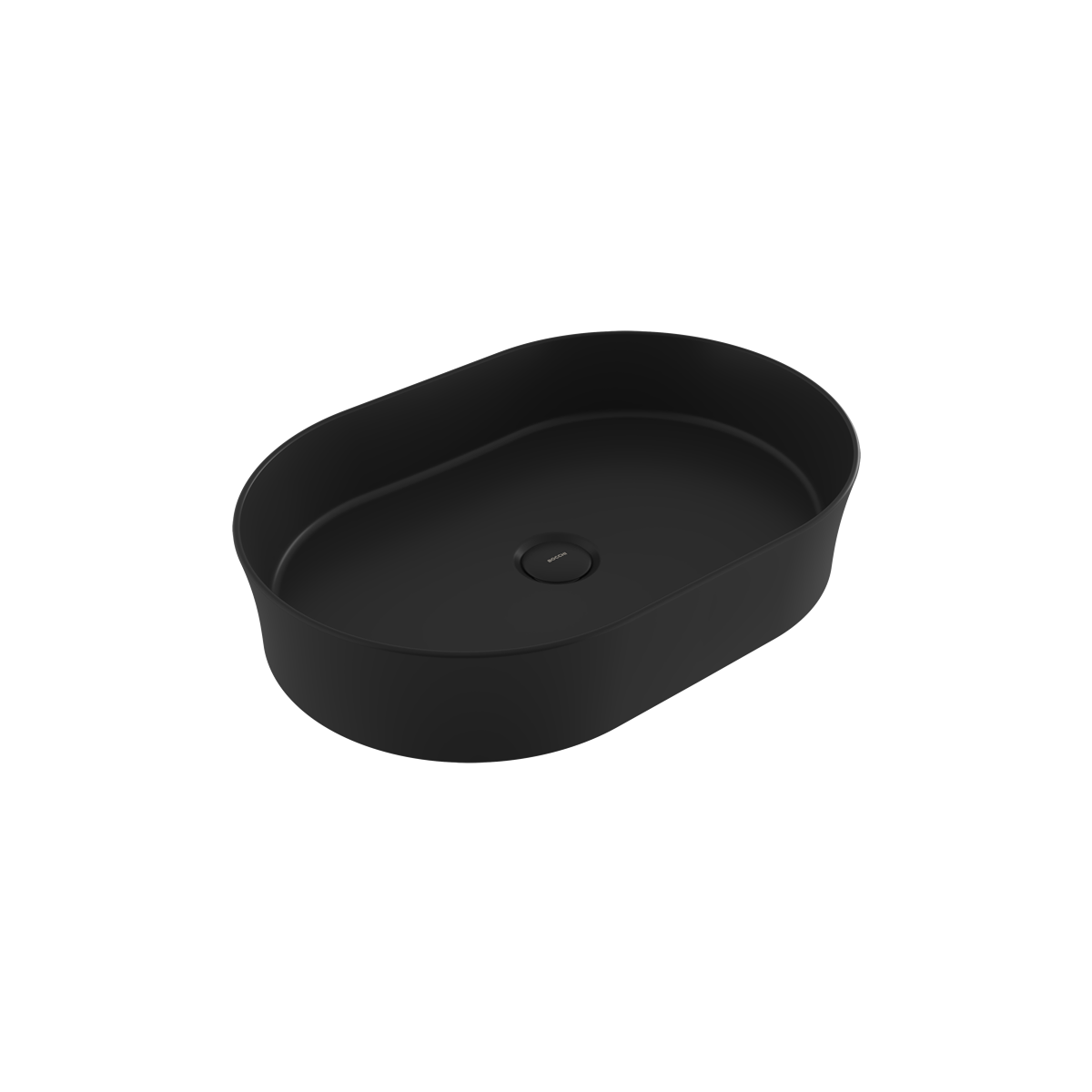 Bocchi Sottile Slim Line Tezgah Üstü Eli̇ps 55X38cm. Lavabo - Mat Si̇yah - 1521-004-0125