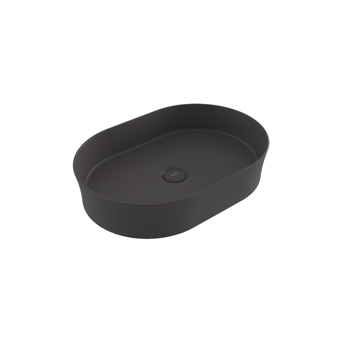 Bocchi Sottile Slim Line Tezgah Üstü Eli̇ps 55X38cm. Lavabo - Mat Antrasi̇t - 1521-020-0125