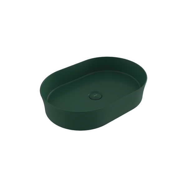Bocchi Sottile Slim Line Tezgah Üstü Eli̇ps 55X38cm. Lavabo - Mat Yeşi̇l - 1521-027-0125
