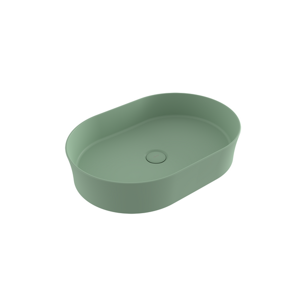 Bocchi Sottile Slim Line Tezgah Üstü Eli̇ps 55X38cm. Lavabo - Mat Mi̇nt Yeşi̇li̇ - 1521-033-0125