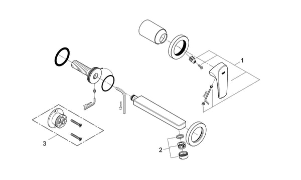 Grohe Bau Flow İki Delikli Lavabo Bataryası - 20287000