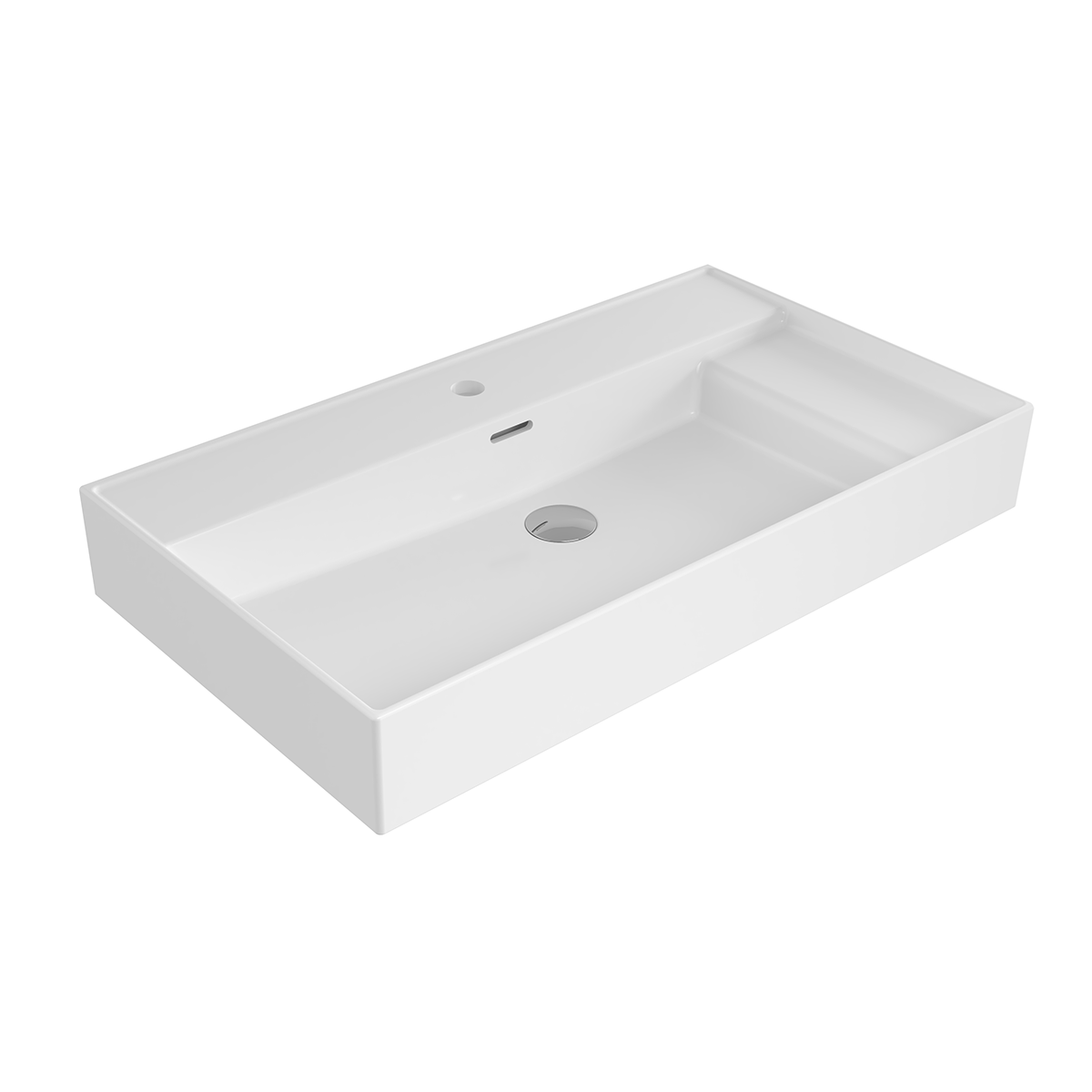 Bocchi Milano Sağdan Etejerli̇ Lavabo 80cm. - Parlak Beyaz - 1537-001-0126