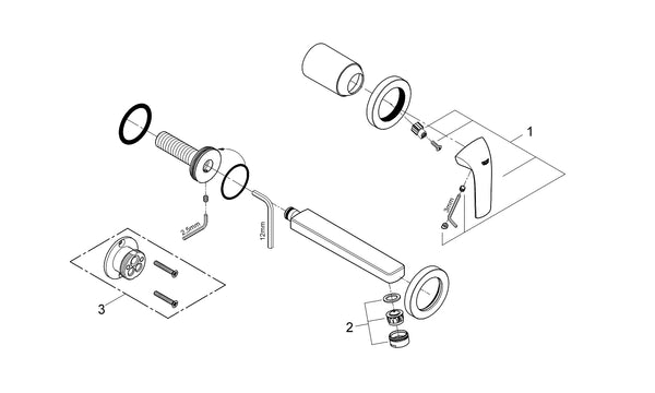 Grohe Bau Curve İki Delikli Lavabo Bataryası - 20288000