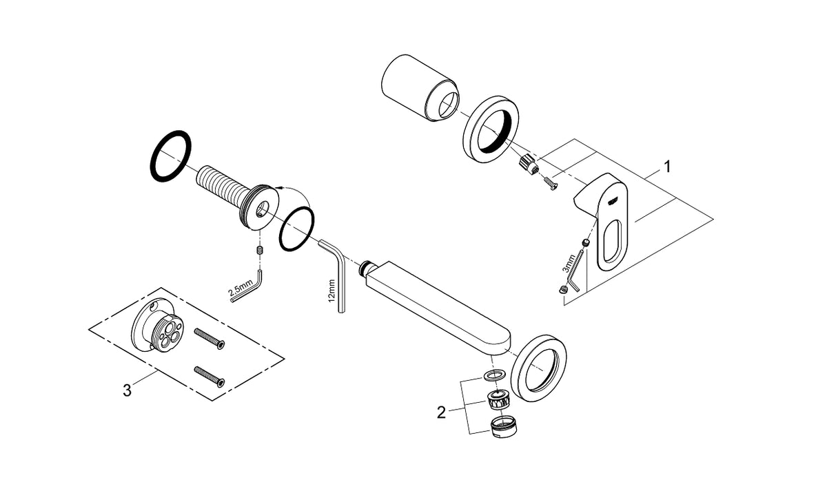 Grohe Bau Loop İki Delikli Lavabo Bataryası - 20289000