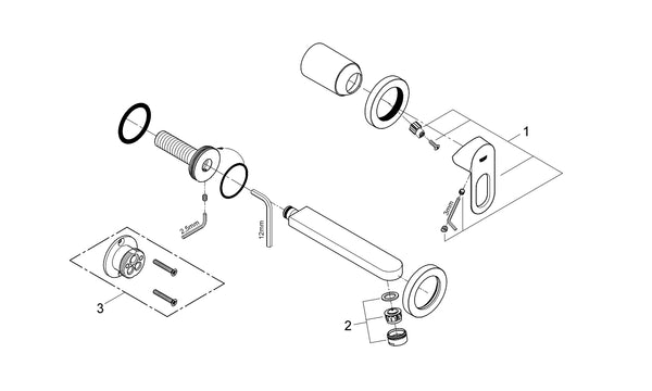 Grohe Bau Loop İki Delikli Lavabo Bataryası - 20289000