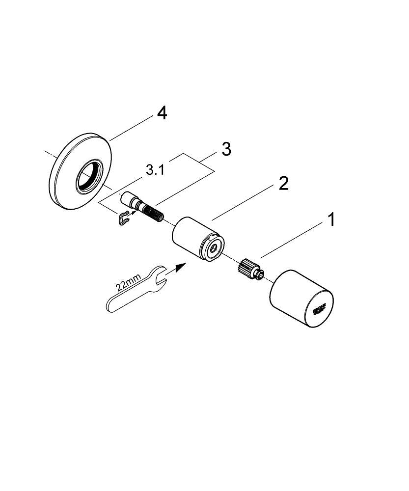 Grohe Bau Cosmopolitan Neutral Ankastre Stop Valf - 19917000