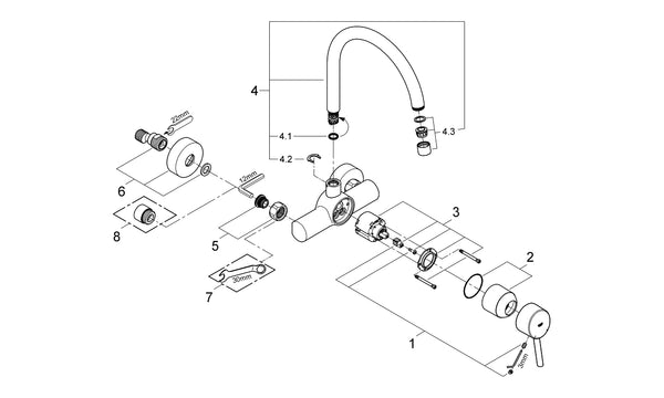 Grohe Concetto Tek Kumandalı Eviye Bataryası - 32667001