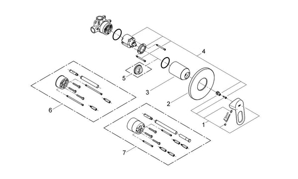 Grohe Bau Loop Ankastre Duş Bataryası - 29042000