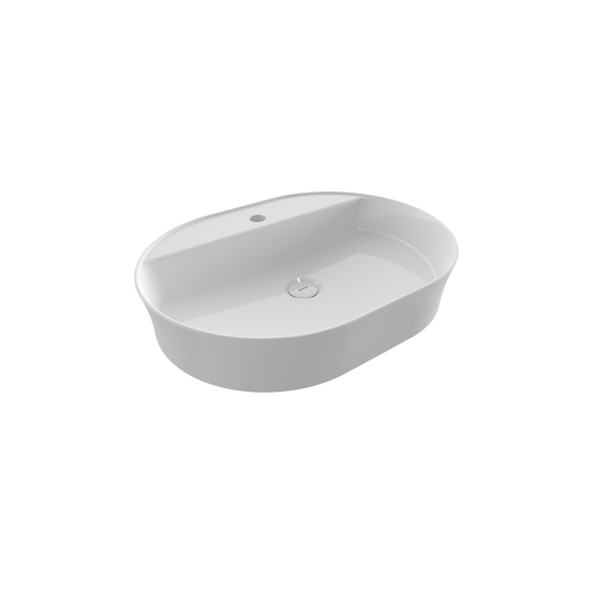 Bocchi Sottile Slim Line Batarya Bankli Oval Lavabo 60X45cm. Beyaz - 1600-001-0126