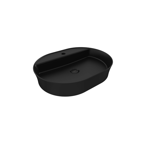 Bocchi Sottile Slim Line Batarya Bankli Oval Lavabo 60X45cm. Mat Si̇yah - 1600-004-0126