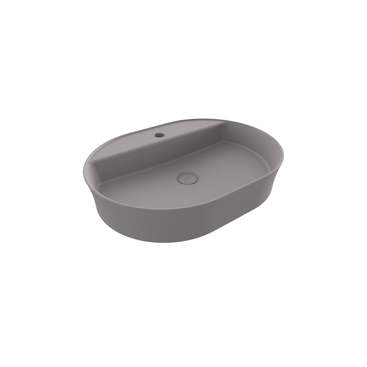 Bocchi Sottile Slim Line Batarya Bankli Oval Lavabo 60X45cm. Mat Gri̇ - 1600-006-0126