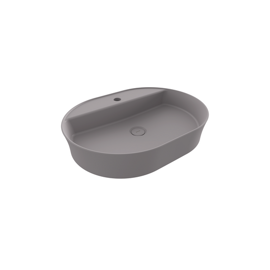 Bocchi Sottile Slim Line Batarya Bankli Oval Lavabo 60X45cm. Mat Gri̇ - 1600-006-0126
