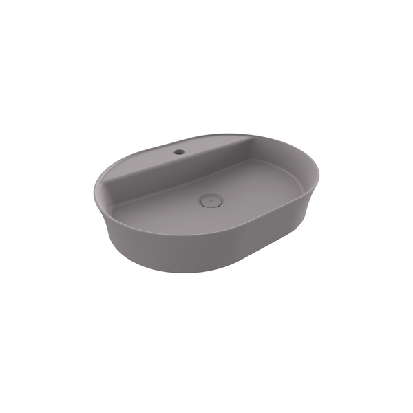 Bocchi Sottile Slim Line Batarya Bankli Oval Lavabo 60X45cm. Mat Gri̇ - 1600-006-0126