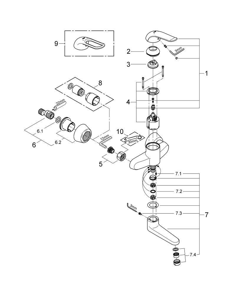 Grohe Euroeco  Special Tek Kumandalı Lavabo Bataryası - 32767000