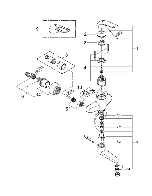 Grohe Euroeco  Special Tek Kumandalı Lavabo Bataryası - 32767000