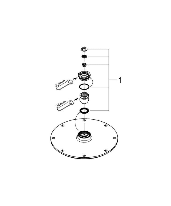 Grohe Rainshower  Cosmopolitan 210 Tepe Duşu 1 Akışlı - 28373000