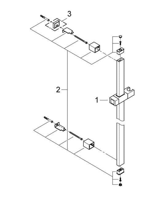 Barre de douche Grohe Euphoria Cube, 900 mm - 27841000
